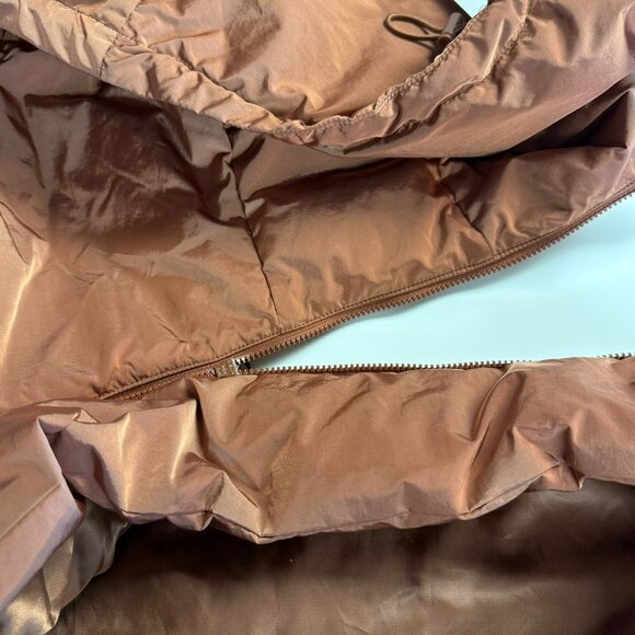 Moussy Puffer Jacket Detachable Hood Insulated Terracotta Free/ One Size - Picture 9 of 15